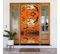 Couvertures de porte de chauve-souris de crépuscule d'Halloween, décoration de bannière de porte pour l'intérieur et l'extérieur, printemps, été, automne, hiver, Halloween, décorations
