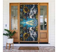 Couvertures de porte de chien en forme de tournesol, crépuscule, décoration de bannière pour intérieur et extérieur, printemps, été, automne, hiver, Halloween, décorations de Noël