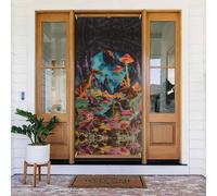 Couvertures de porte de dinosaures de la jungle galactique, décoration de bannière de porte pour l'intérieur et l'extérieur, printemps, été, automne, hiver, Halloween, décorations