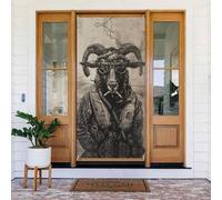 Couvertures de porte de pilote de Ram vintage, décoration de bannière de porte pour l'intérieur et l'extérieur, printemps, été, automne, hiver, Halloween, décorations de Noël