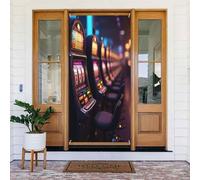 Couvertures de porte décoratives avec impression casino moderne n°4 pour intérieur/extérieur, printemps, été, automne, hiver, Halloween, Noël, décorations d'intérieur