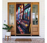 Couvertures de porte décoratives avec impression casino moderne n°6 pour intérieur/extérieur, printemps, été, automne, hiver, Halloween, Noël, décorations d'intérieur