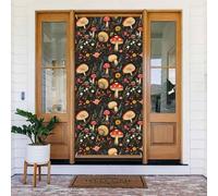 Couvertures de porte décoratives avec motif champignons et escargots pour intérieur/extérieur, printemps, été, automne, hiver, Halloween, Noël, décorations d'intérieur