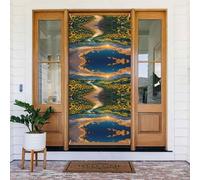 Couvertures de porte décoratives de tournesol au crépuscule, décoration de bannière de porte pour l'intérieur et l'extérieur, printemps, été, automne, hiver, Halloween, décorations de Noël