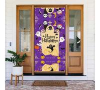Couvertures de porte décoratives Happy K Halloween Décoration de bannière de porte pour intérieur et extérieur, printemps, été, automne, hiver, Halloween, décorations de Noël