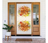 Couvertures de porte décoratives « Happy Thanksgiving » - Bannière de porte pour intérieur et extérieur, décorations de printemps/été/automne/hiver, Halloween, Noël