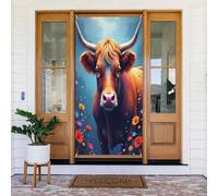 Couvertures de porte décoratives pour intérieur et extérieur Motif taureau moderne No.147 Printemps Été Automne Hiver Halloween Noël Décoration d'intérieur