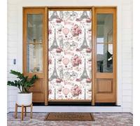Couvertures de porte décoratives roses avec motif de montgolfière pour intérieur/extérieur, printemps, été, automne, hiver, Halloween, Noël
