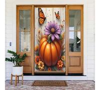 Couvertures de porte - Printemps été papillon orange brûlé imprimé No.637 Bannières de porte pour avant, panneau d'hiver et d'automne à suspendre pour extérieur et intérieur, fournitures de décoration