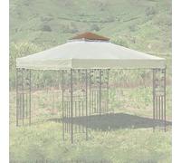 Couvertures De Remplacement pour Auvent De Gazebo, Remplacement du Dessus du Gazebo, 3m X 3m, 2 Niveaux, Tissu Polyester Imperméable 300d, avec Dessus Ventilé, pour Pergola Extérieu, Beige