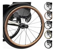 Couvertures de roues de fauteuil roulant en silico Couvre-jantes en silicone for fauteuil roulant 20-24 pouces, multicolores, lot de 2(Copper,24in)