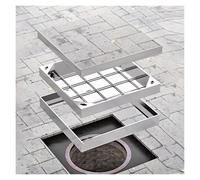Couvertures de trou d'égout robustes en acier inoxydable - Couvercle de lavabo encastré pour terrasse extérieure, jardin, stations-service, autoroutes - Durable - Tailles de 50,8 à 99,1 cm pour une