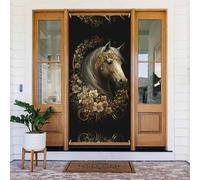 Couvertures décoratives de porte de cheval avec motif de palais doré, décoration de bannière de porte pour l'intérieur et l'extérieur, printemps, été, automne, hiver, Halloween, décorations