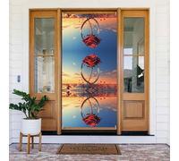 Couvertures décoratives de porte de crépuscule au design de rose élégante, décoration de bannière de porte pour l'intérieur et l'extérieur, printemps, été, automne, hiver, Halloween, décorations