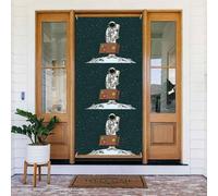 Couvertures décoratives de porte de voyageur astronaute avec valise, décoration de bannière de porte pour intérieur et extérieur, printemps, été, automne, hiver, Halloween, décorations