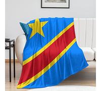 Couvertures du Congo Drapeau du Congo Couvre-lit Pays Ville Souvenir Couverture floue Drapeau du pays Couverture en flanelle chaude super douce pour canapé-lit Housse de canapé Chaise Cadeau pour homm