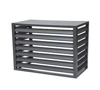 Couvertures en aluminium durable pour climatiseurs extérieurs. Protection contre le climat, pare-vue, clôtures de poubelles, boucliers d'équipement de piscine, solutions extérieures résistantes aux
