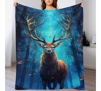 Couvertures en Cerf Flannel, Couvertures Douce Plaid Douillet pour Le Lit, Le Canapé, Le Voyage Et L'extérieur, 150×200cm