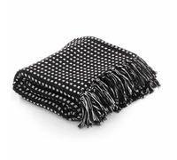 vidaXL Couverture en coton à carreaux 160 x 210 cm Noir