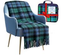 Couvertures en laine douce pour les genoux des personnes âgées et des adultes - 188 x 78 cm - Plaids écossais à franges - Couverture de voyage - Couverture d'hiver ( Tartan ancien Campbell )