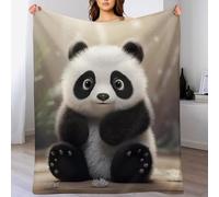 Couvertures en Panda - 100% Flannel, Couverture Super Douce Et Moelleuse, Plaid Douillet pour Le Lit, Le Canapé, Le Voyage Et L'extérieur,(150×200cm)