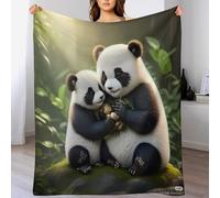 Couvertures en Panda Flannel, Couvertures Douce Plaid Douillet pour Le Lit, Le Canapé, Le Voyage Et L'extérieur, 130×150cm