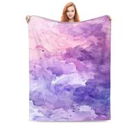 Couvertures en peluche douillette pour plage, aquarelle abstraite, violet, rose, bleu, cadeau d'Halloween, de Saint-Valentin, cadeau pour cadeaux, literie, couette, décoration d'intérieur pour canapé