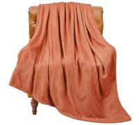 Couvertures en polaire de luxe BEDELITE orange brûlé pour canapé et lit 300 g/m² 50" x 60" Couverture d'automne super douce et légère pour Tra