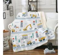 Couvertures et Plaids 150x200 cm Camion Pelle Plaid Couverture Polaire en Sherpa Voiture Animé Couverture Flanelle pour Enfant Impression numérique 3D