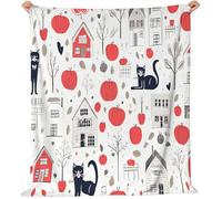 Couvertures et Plaids, Couverture en Style Minimaliste Cottage Chaton Lignes de canapé Chaude et Confortable en Flanelle - pour Lit Chambre Noël Décoration (Blanc Grisâtre,220 x 240 cm)