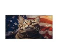 Couvertures fluorescentes pour plafonniers - Motif chat - Drapeau américain | Décoration de plafond magnétique pour salle de ureau, maison