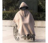 Couvertures for fauteuil roulant, couverture d'hiver épaisse et chaude for fauteuil roulant, cape coupe-vent for fauteuil roulant, poncho avec capuche, couverture thermique de voyage doublée en polair