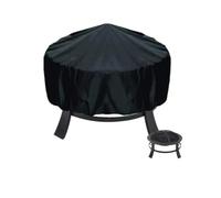 Couvertures Foyer Ronde Noire Table Feu Patio Extérieur | Housse cheminée imperméable 210d résistante UV coupe-vent anti-déchirure barbecue(72cm*40cm)