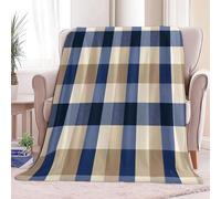 Couvertures géométrie symétrie Damier Chaud Cadeau, Plaid Canape Beige en Flanelle Épaisse Douce et Confortable - Couverture Lit Chaude pour Adulte et Enfant 180 x 200 cm