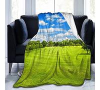 Couvertures Green Field Blue Sky Golf Fairway Doux Et Chaud Couverture De Décoration Intérieure Chaude Et Légère Jeté Canapé Flanelle pour Convient À Toutes Les Saisons 200X150Cm