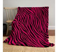 Couvertures Imprimées Sauvage Rayures De Zèbre, Couverture Rose Polaire Flanelle Moelleuse Chaudes Légères, Couvertures en Peluche Mode Faune Sauvage pour Canapé Chambre à Coucher Bureau 200x220 cm