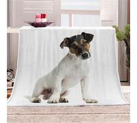 Couvertures Jack Russel Terrier 3D Douce Plaid Couvertures Chien Animal Moelleuse Couverture Epaisse Jeté De Canapé Flanelle Couverture bébé,Bureau Sieste Couverture Chaise 130x150cm