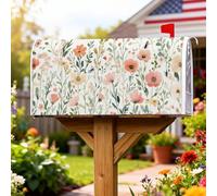Couvertures magnétiques de boîte aux lettres à fleurs, feuilles florales, insectes, pêche, pour décoration de jardin, cour, 53,3 x 64,9 cm