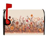 Couvertures magnétiques de boîte aux lettres à fleurs, tiges de feuilles de ferme rustique, protection pour boîte aux lettres orange pour décoration de cour avant, 45,7 x 53,3 cm