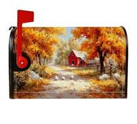 Couvertures magnétiques de boîte aux lettres avec feuilles d'automne rustiques pour décoration de jardin, cour, 45,7 x 53,3 cm, orange