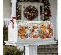 Couvertures magnétiques de boîte aux lettres avec lapins, cadeaux festifs, sucre d'orge, décoration de boîte aux lettres pour extérieur, jardin, 53,3 x 64,9 cm
