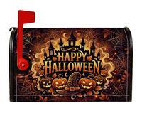 Couvertures magnétiques de boîte aux lettres citrouilles, chapeau de sorcière rustique festif pour Halloween, décoration de boîte aux lettres pour décoration de cour avant, 45,7 x 53,3 cm