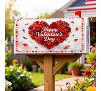 Couvertures magnétiques de boîte aux lettres de roses, pétales de cœur saisonniers, Saint-Valentin, décoration de pelouse, 53,3 x 64,9 cm