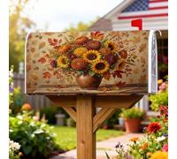 Couvertures magnétiques de boîte aux lettres de tournesol rustique, feuilles de chrysanthème de ferme, jaune automne, pour décoration de jardin, cour, 45,7 x 53,3 cm