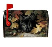 Couvertures magnétiques de boîte aux lettres en forme de chat - Feuilles rustiques d'automne - Gland - Décorations pour extérieur et cour - 53,3 x 64,5 cm