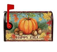 Couvertures magnétiques de boîte aux lettres en forme de citrouille, feuilles de glands automnaux et feuilles d'automne pour décoration extérieure, 53,3 x 64,9 cm