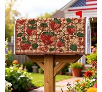 Couvertures magnétiques de boîte aux lettres en forme de fraise, rustique en forme de cœur, fleur, couverture d'été rouge pour décoration de jardin, cour, 45,7 x 53,3 cm