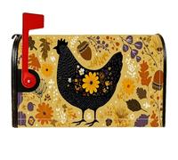 Couvertures magnétiques de boîte aux lettres en forme de poulet, ferme, fleurs rustiques, feuilles, jaune automne, pour décorations extérieures, 53,3 x 64,9 cm