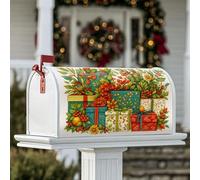 Couvertures magnétiques de boîte aux lettres festives traditionnelles, fleurs et feuilles, pour décoration de cour avant, 45,7 x 53,3 cm, vert