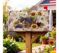 Couvertures magnétiques de boîte aux lettres motif raisin - Style rustique vintage - Tournesol - Pour décoration de porche - 45,7 x 53,3 cm